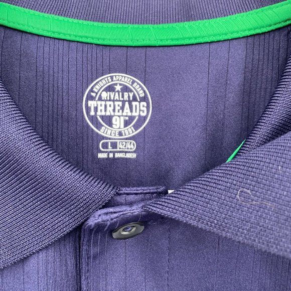 Notre Dame Mens polo shirt size large NEW Rivalry Threads 91 fighting Irish - Picture 4 of 8